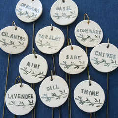 Ceramic Herb Markers with metal stakes Rosemary (r)